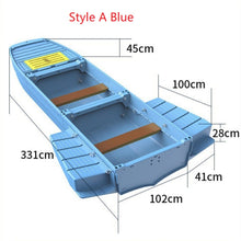 Carica l&#39;immagine nel visualizzatore di Gallery, Two styles of three-section L10.2-12.3ft vehicle-mounted stackable portable PE engineering plastic fishing boat

