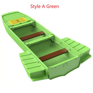 Two styles of three-section L10.2-12.3ft vehicle-mounted stackable portable PE engineering plastic fishing boat