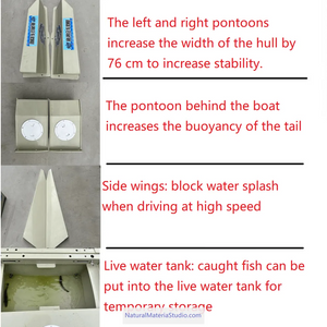 Car-mounted Portable Multi-section Detachable Combination Fishing/Assault Boat Length: 2.55 - 5.5 meters
