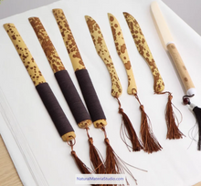 Load image into Gallery viewer, Dia.4-5cm L35-40cm no joints spotted bamboo culm for bamboo fan layer and Customized
