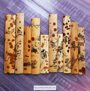 Dia.4-5cm L35-40cm no joints spotted bamboo culm for bamboo fan layer and Customized
