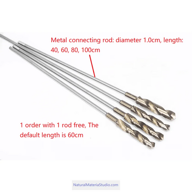 Drill Dia.1.4-2.2cm+ L60-100cm metal connecting rod for removing inner bamboo knots : essential tools for shakuhachi, flutes