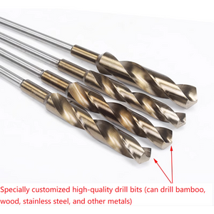 Drill Dia.1.4-2.8cm+free 1 pc of L40-100cm metal connecting rod for removing inner bamboo knots : essential tools for shakuhachi, flutes