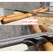 Cargar imagen en el visor de la galería, Drill Dia.1.4-2.8cm+free 1 pc of L40-100cm metal connecting rod for removing inner bamboo knots : essential tools for shakuhachi, flutes
