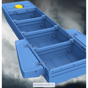Four-section L8.3ft vehicle-mounted stackable portable PE engineering plastic fishing boat（3-4adults）