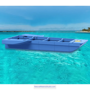Four-section L8.3ft vehicle-mounted stackable portable PE engineering plastic fishing boat（3-4adults）