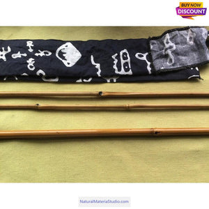 Hand-made Traditional tenkara Bamboo Fishing Rods (2rods+1 Free Tip, Total 3 pcs)