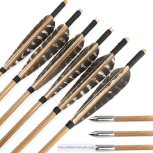 Load image into Gallery viewer, Handmade Varied Spine(30-90#) Tonkin Bamboo Arrows 33“/39.4” for Longbow Recurve Bow Archery Hunting Can be customized
