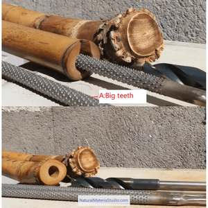 L100cm metal rods with teeth Dia.0.4-2.0cm for removing inner bamboo knots and polishing: essential tools for shakuhachi, flutes