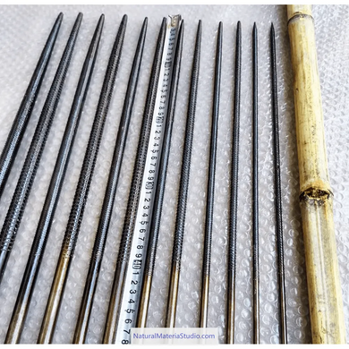 L100cm metal rods with teeth Dia.0.4-2.0cm for removing inner bamboo knots and polishing: essential tools for shakuhachi, flutes