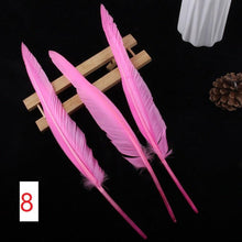 Load image into Gallery viewer, L/R/W 30-35 cm White and other colors goose primary feathers for arrow fletching or feather pen/fan Wholesale Amounts
