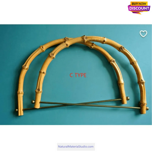 Large vaired size and shape Bamboo Semi Circle purse handles