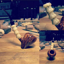 Charger l&#39;image dans la galerie, Length 6.0cm(2.3“)Varied Dia. 1.0-1.85cm Bufallo/Yak natural colourful horn solid roll for pipemakers
