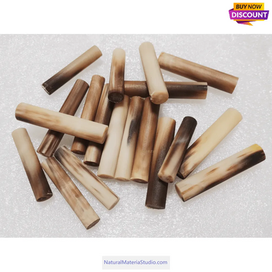 Length 6.0cm(2.3“)Varied Dia. 1.0-1.85cm Bufallo/Yak natural colourful horn solid roll for pipemakers