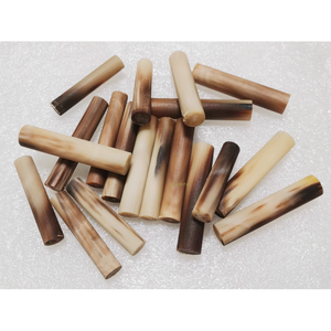 Length 6.0cm(2.3“)Varied Dia. 1.0-1.85cm Bufallo/Yak natural colourful horn solid roll for pipemakers