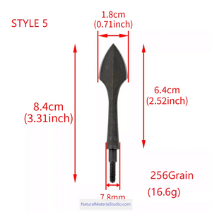 Premium Vintage Style High Carbon Steel Arrowheads Screw-In Broadheads for OD7.8mm Arrows
