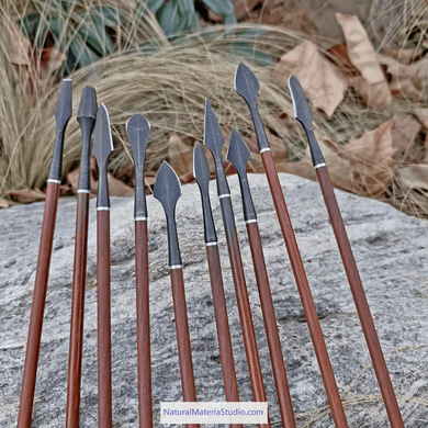 Premium Vintage Style High Carbon Steel Arrowheads Screw-In Broadheads for OD7.8mm Arrows