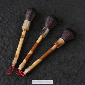 Selected D 0.4-1.3cm L18-150cm Red and Black speckled/Spot Bamboo Stems for Pipe Makers&Crafts making