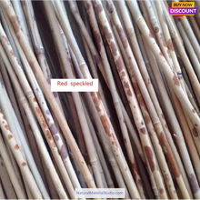 Cargar imagen en el visor de la galería, Selected D 0.4-1.3cm L18-150cm Red and Black speckled/Spot Bamboo Stems for Pipe Makers&amp;Crafts making
