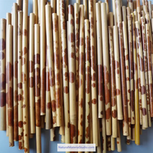 Cargar imagen en el visor de la galería, Selected D 0.4-1.3cm L18-150cm Red and Black speckled/Spot Bamboo Stems for Pipe Makers&amp;Crafts making
