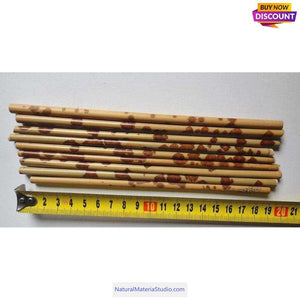 Selected D 0.4-1.3cm L18-150cm Red and Black speckled/Spot Bamboo Stems for Pipe Makers&Crafts making