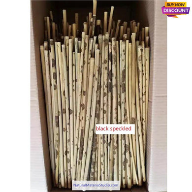 Selected D 0.4-1.3cm L18-150cm Red and Black speckled/Spot Bamboo Stems for Pipe Makers&Crafts making