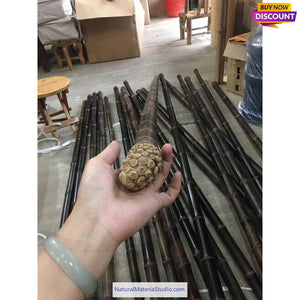 Selected Premium Black Bamboo Sticks (145cm-155cm) for Crafting Walking/Hiking Canes/Shakuhachi/Flutes（90-95cm)