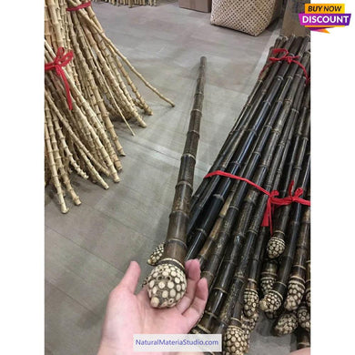 Selected Premium Black Bamboo Sticks (145cm-155cm) for Crafting Walking/Hiking Canes/Shakuhachi/Flutes（90-95cm)
