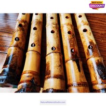 Cargar imagen en el visor de la galería, Selected Spotted Madake Bamboo Poles (L29.5&quot;-39.4&quot;/75-100cm) with Root Ball for Shakuhachi flute Making
