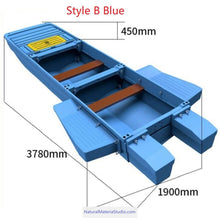 画像をギャラリービューアに読み込む, Two styles of three-section L10.2-12.3ft vehicle-mounted stackable portable PE engineering plastic fishing boat(4 adults)
