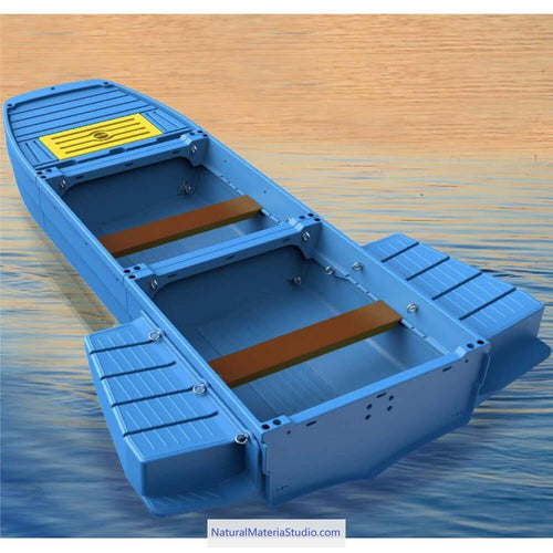 Two styles of three-section L10.2-12.3ft vehicle-mounted stackable portable PE engineering plastic fishing boat(4 adults)