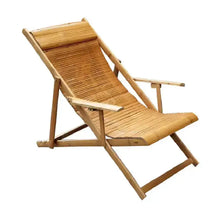 Load image into Gallery viewer, Custom Luxury Bamboo Lounge &amp; Rocking Chair – Adjustable Reclining Outdoor Chair, Eco-Friendly Handcrafted Bamboo Furniture NaturalMateriaStudio
