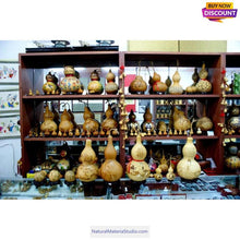 이미지를 갤러리 뷰어에 로드 , Double Bulbous Medium Bottle Gourds 5.9"-11.8"(15-30CM) High dry &amp; clean Wholesale amounts-NaturalMateriaStudio-NaturalMateriaStudio
