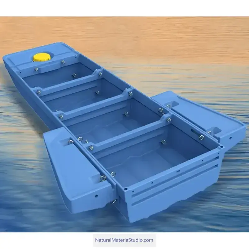 L8.3ft Portable Stackable Fishing Boat for 3-4 Adults