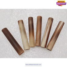 이미지를 갤러리 뷰어에 로드 , Length 6.0-8.0cm Varied Dia. 1.2-2.5cm Bufallo/Yak natural colourful horn solid rolls for pipemakers-NaturalMateriaStudio-NaturalMateriaStudio
