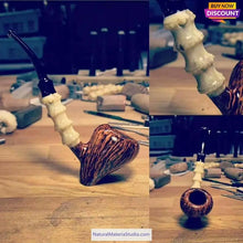 이미지를 갤러리 뷰어에 로드 , Length 6.0-8.0cm Varied Dia. 1.2-2.5cm Bufallo/Yak natural colourful horn solid rolls for pipemakers-NaturalMateriaStudio-NaturalMateriaStudio
