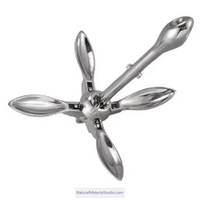 Cargar imagen en el visor de la galería, Premium Vaired Folding Grapnel Anchor &amp; Danforth Anchor 316 Stainless Steel (0.7–40 kg for boats ≤15m Customizable)-NaturalMateriaStudio-NaturalMateriaStudio

