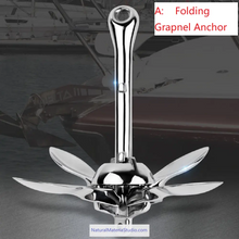Carica l'immagine nel visualizzatore di Gallery, Premium Vaired Folding Grapnel Anchor &amp; Danforth Anchor 316 Stainless Steel (0.7–40 kg for boats ≤15m Customizable)-NaturalMateriaStudio-NaturalMateriaStudio
