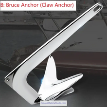 Cargar imagen en el visor de la galería, Premium Varied CQR Anchor &amp; Bruce Anchor 316 Stainless Steel (1.0–40 kg for yachts ≤15 m Customizable)-NaturalMateriaStudio-NaturalMateriaStudio
