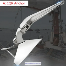 Cargar imagen en el visor de la galería, Premium Varied CQR Anchor &amp; Bruce Anchor 316 Stainless Steel (1.0–40 kg for yachts ≤15 m Customizable)-NaturalMateriaStudio-NaturalMateriaStudio
