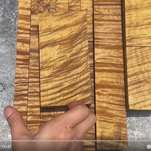 ギャラリービューア多様なサイズのゴールデンシルク楠木材ブランク – 希少な水紋理のエキゾチックな硬材、高級工芸用に読み込んでビデオを見る

