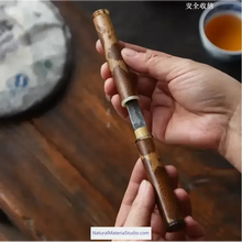 Cargar imagen en el visor de la galería, Selected D 0.4-1.3cm L18-150cm Red and Black speckled/Spot Bamboo Stems for Pipe Makers&amp;Crafts making-NaturalMateriaStudio-NaturalMateriaStudio
