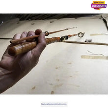 Load image into Gallery viewer, Tenkara Bamboo Fishing Rod 2 Piece L1.5-2.1 meter(59"-83")with buddha bamboo handles wholesale amounts-NaturalMateriaStudio-NaturalMateriaStudio

