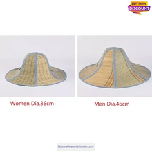 Load image into Gallery viewer, Wide-brimmed foldable straw hats Dia.36-46cm for men and women for fishman-NaturalMateriaStudio-NaturalMateriaStudio
