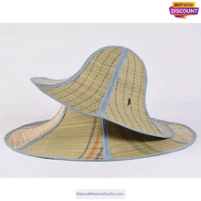 Load image into Gallery viewer, Wide-brimmed foldable straw hats Dia.36-46cm for men and women for fishman-NaturalMateriaStudio-NaturalMateriaStudio
